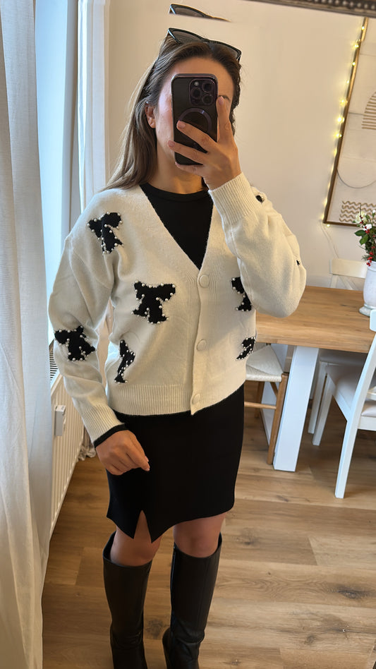 Strick Jacke mit Perlen