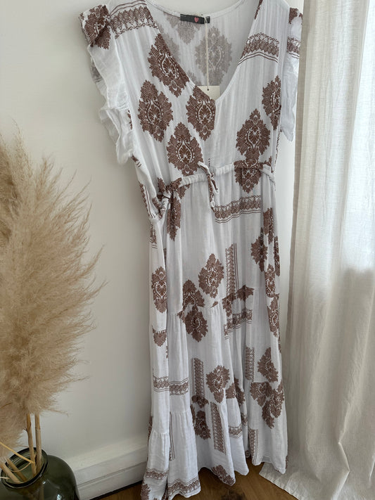 Gemustertes Baumwolle Sommer Kleid DALYA