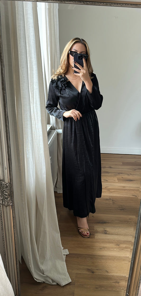 Satin viscose maxi Kleid