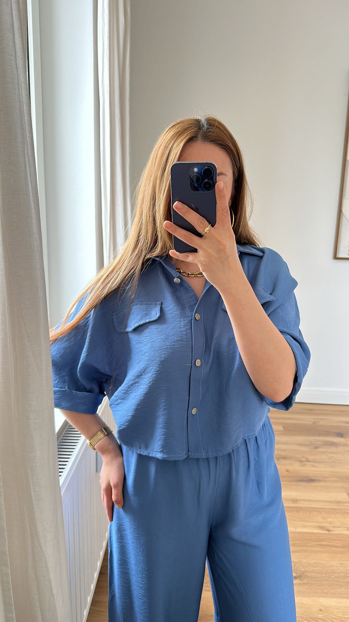 Lässiges Zweiteiler Set , Hemd mit Hose ALVA