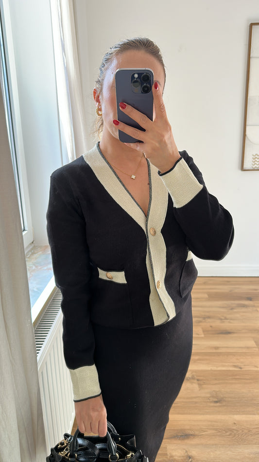 Strick Zweiteiler Rock und Jacke