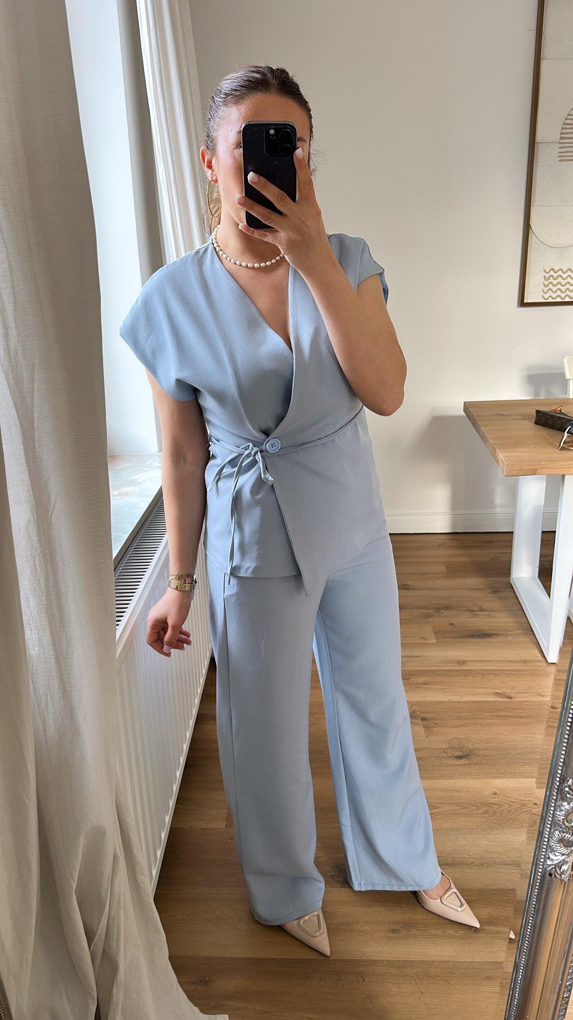 Zweiteiliges elegantes Set – Stil & Komfort in blau