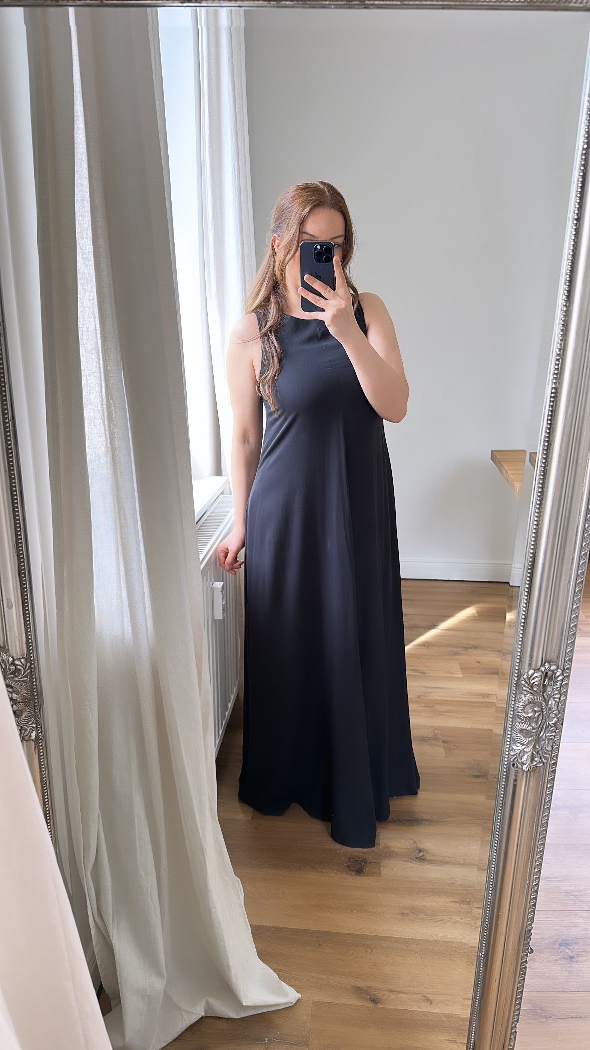 Maxi Kleid schwarz aus viscose