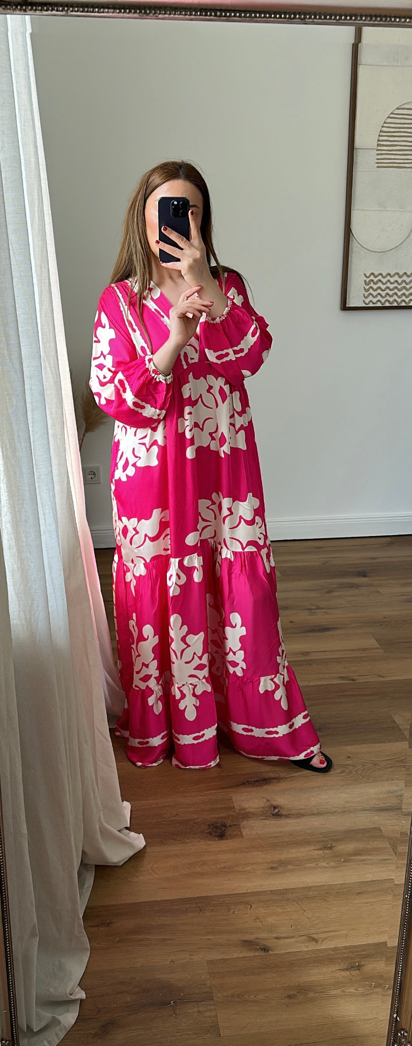 Maxikleid aus Seide viscose Mischung bellisima