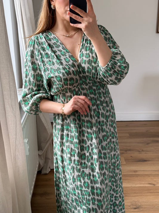 Leichtes Musselin Kleid mit Elastischem Bund