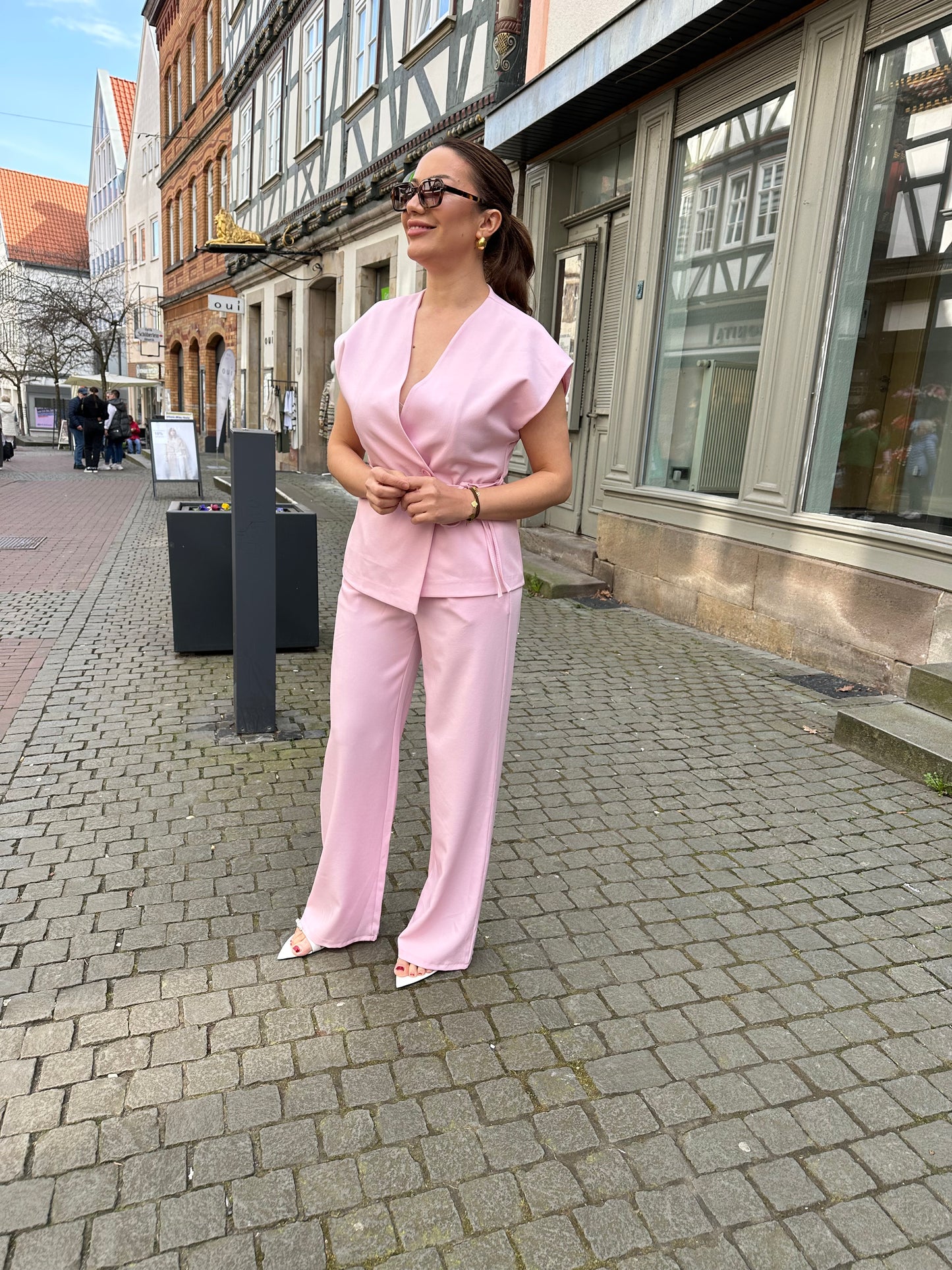 Zweiteiliges elegantes Set – Stil & Komfort in Rosa