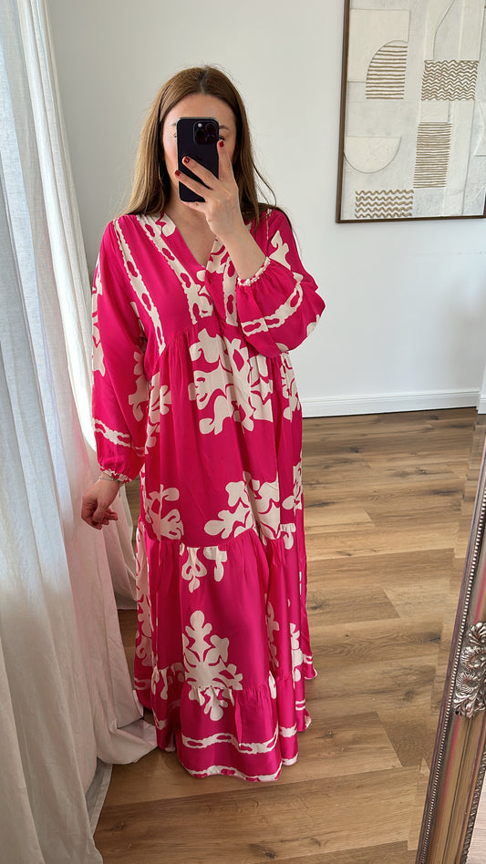 Maxikleid aus Seide viscose Mischung bellisima