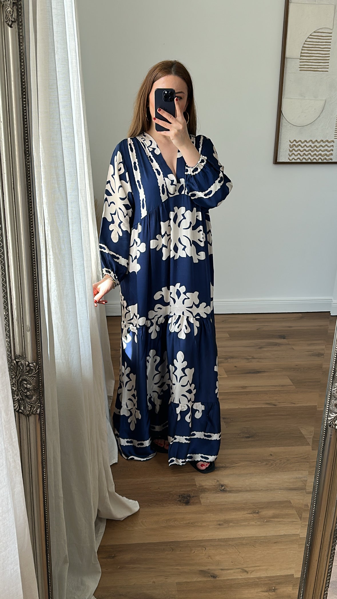 Maxikleid aus Seide viscose Mischung Lavinya