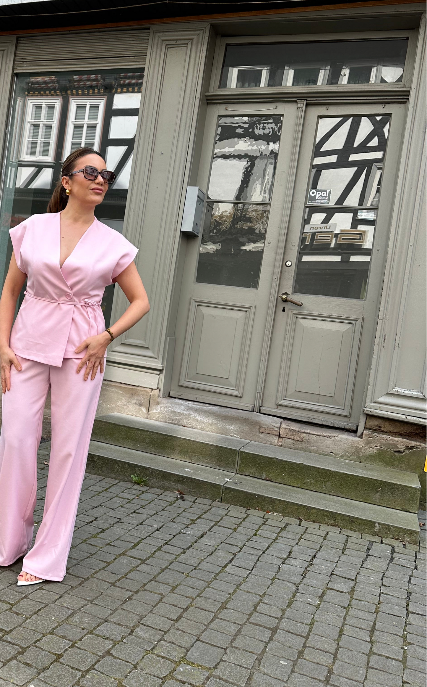 Zweiteiliges elegantes Set – Stil & Komfort in Rosa