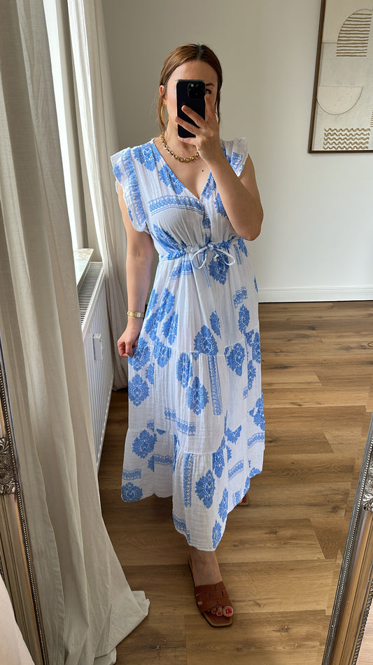 Gemustertes Baumwolle Sommer Kleid DALYA