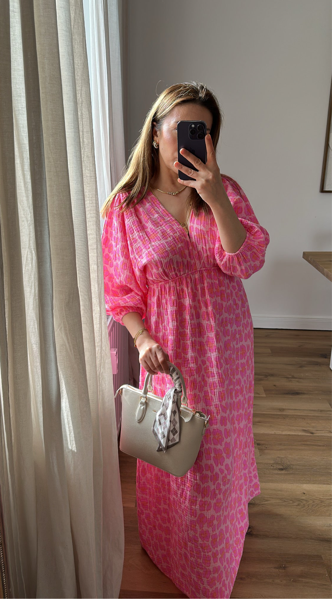 Leichtes Musselin Kleid mit Elastischem Bund