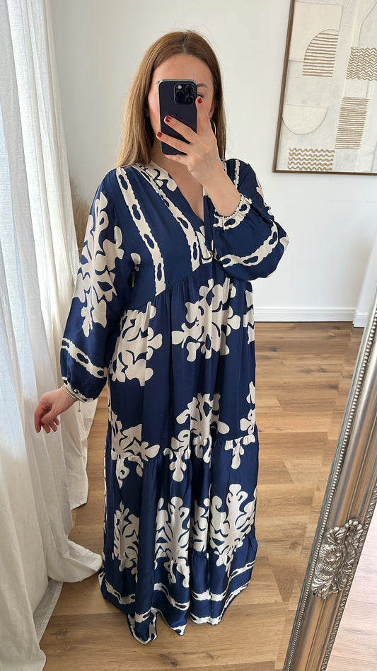 Maxikleid aus Seide viscose Mischung Lavinya