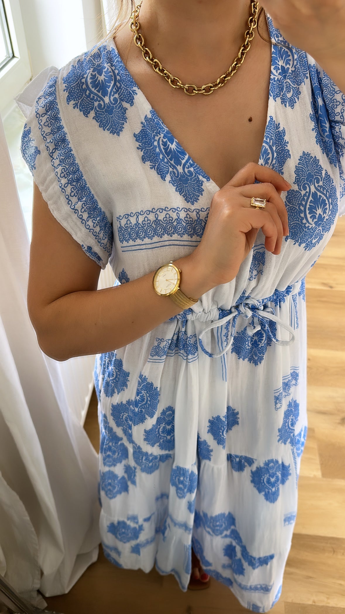Gemustertes Baumwolle Sommer Kleid DALYA