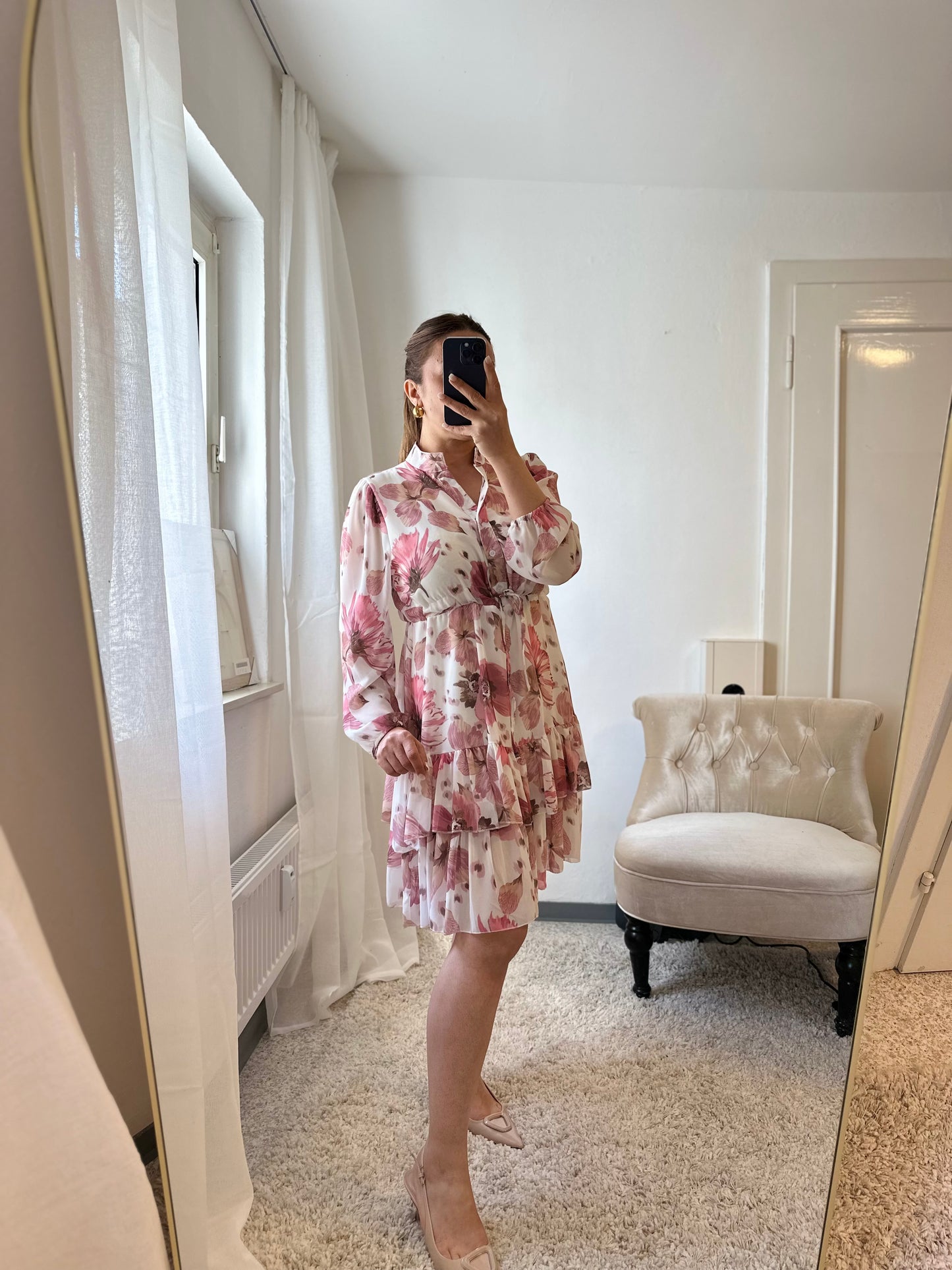 Chiffonkleid mit Blumenmuster