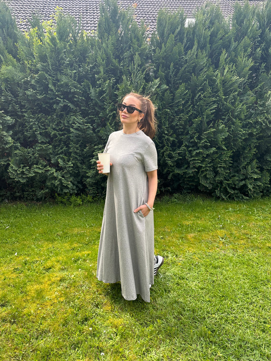 T-shirt maxikleid aus Baumwolle