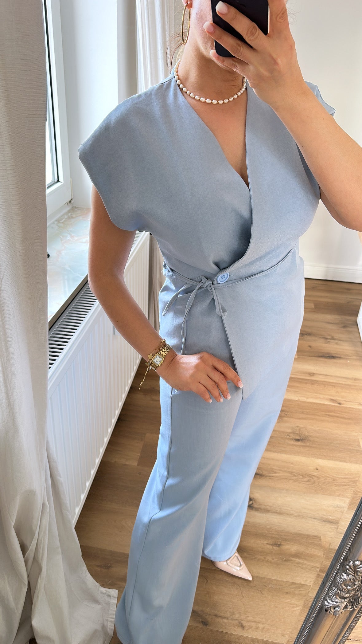 Zweiteiliges elegantes Set – Stil & Komfort in blau