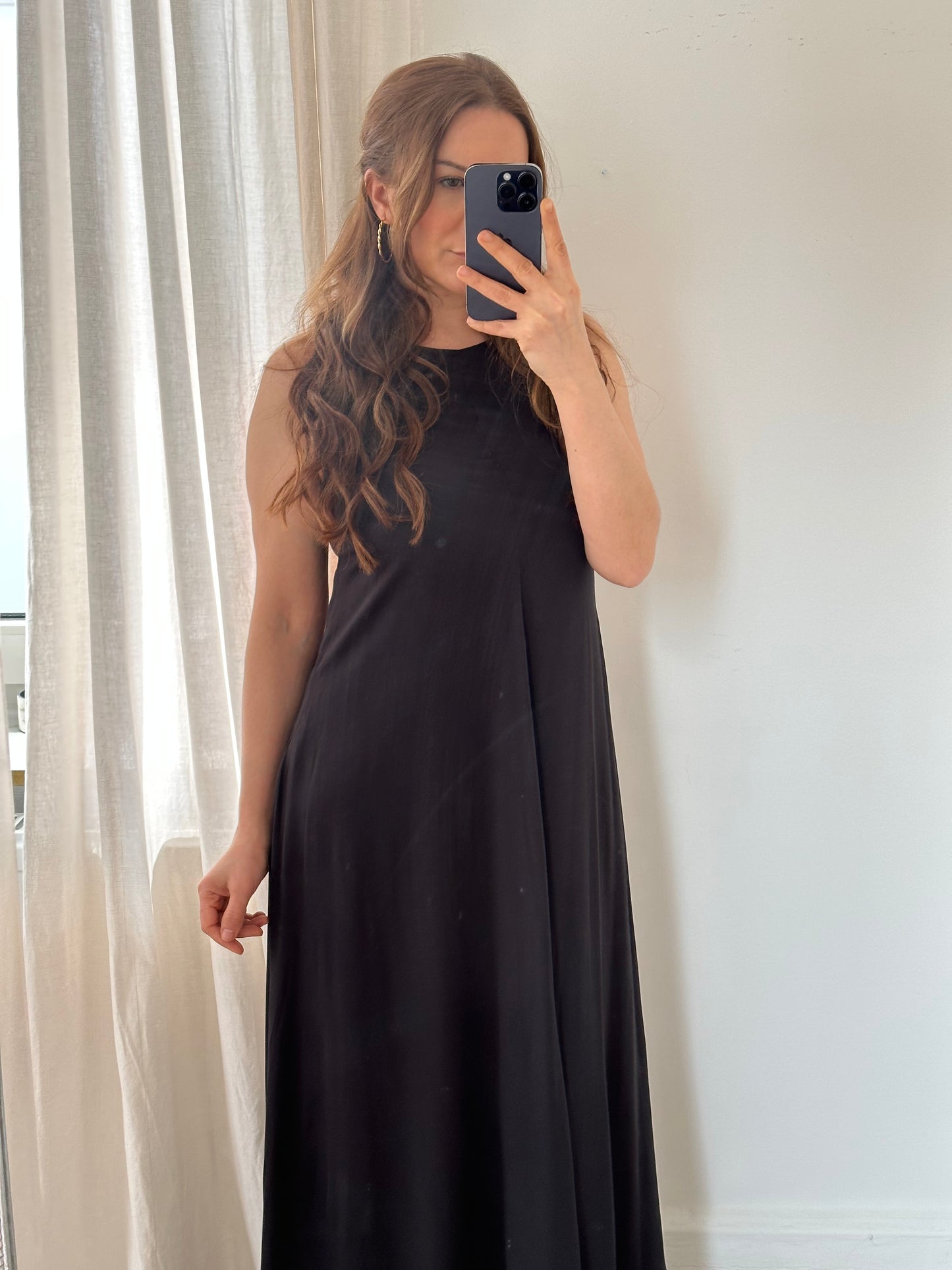 Maxi Kleid schwarz aus viscose