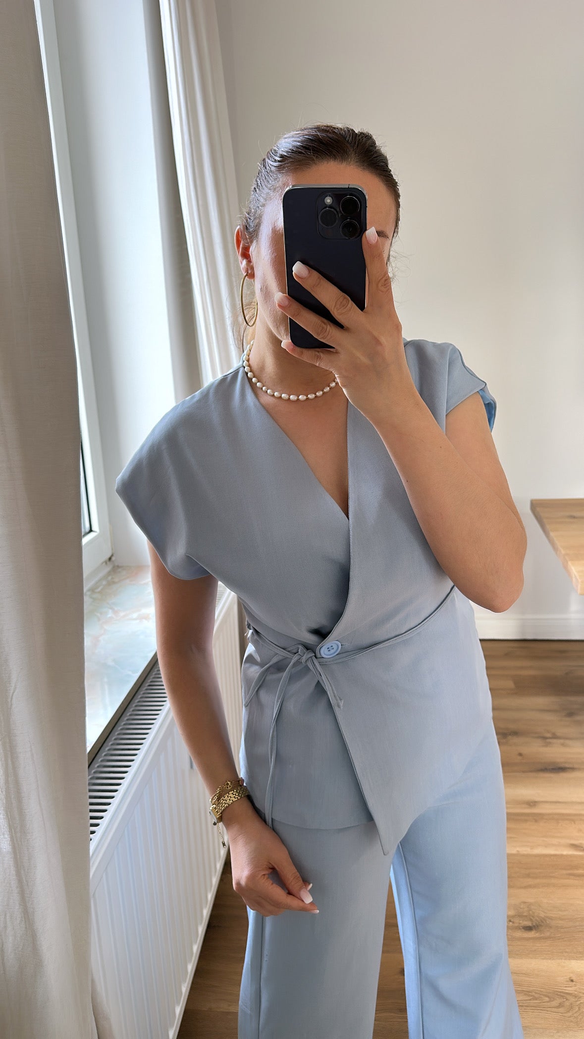 Zweiteiliges elegantes Set – Stil & Komfort in blau