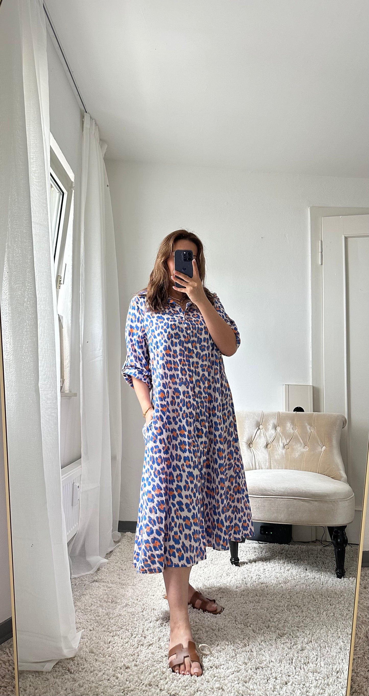 Blau leo Kleid
