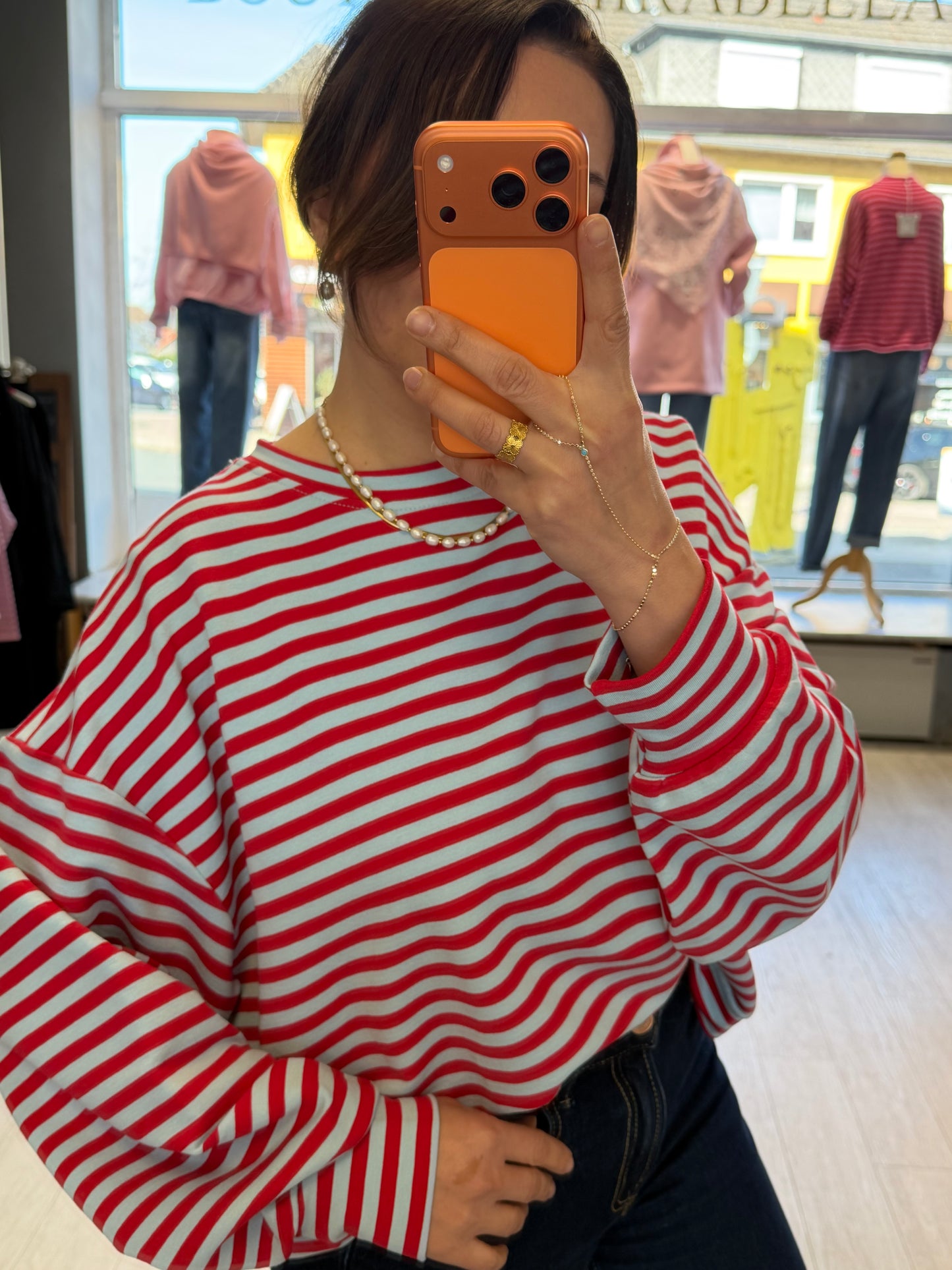 Gestreifte oversize Sweatshirt LEA