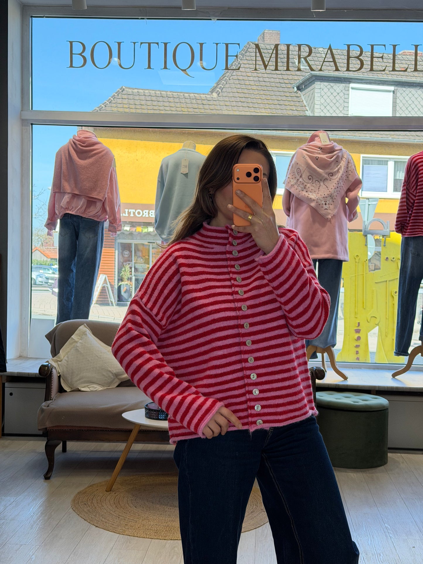 Gestreifte Strickjacke EMMA