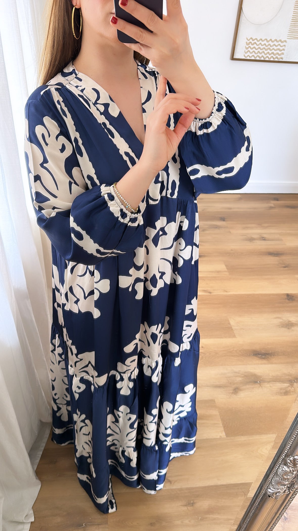 Maxikleid aus Seide viscose Mischung Lavinya