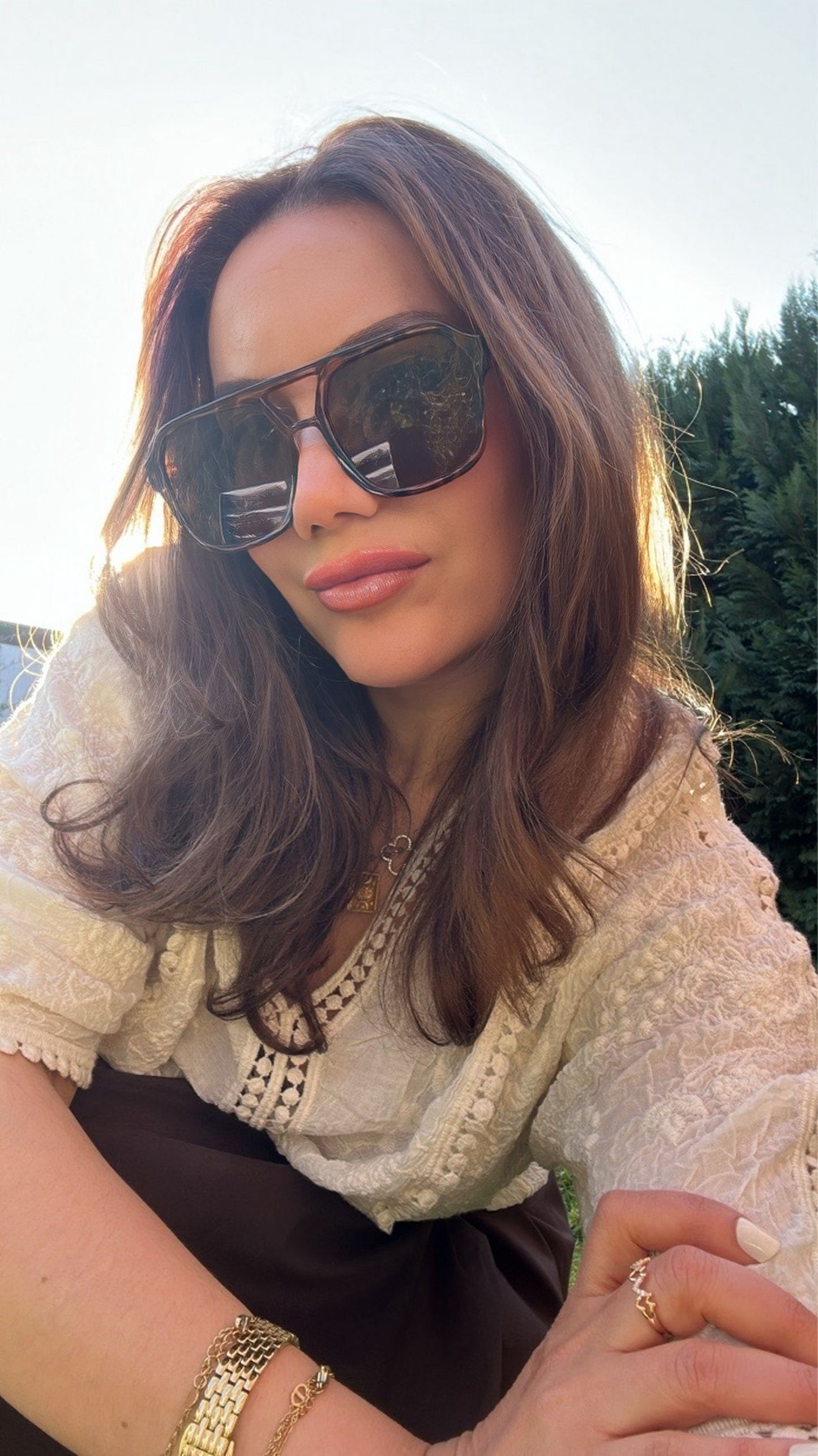 Retrostyle braune Sonnenbrille – Klassisches Design mit 100% UV-Schutz
