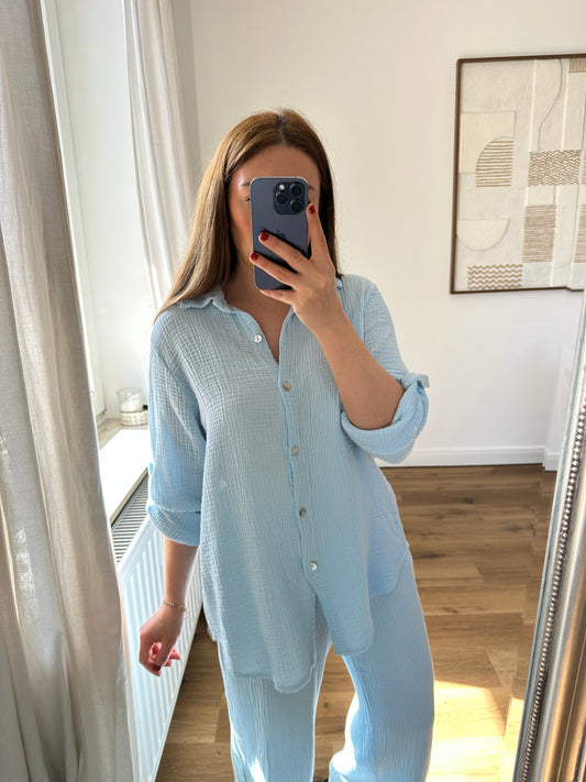 Musselin Set Clara Blau