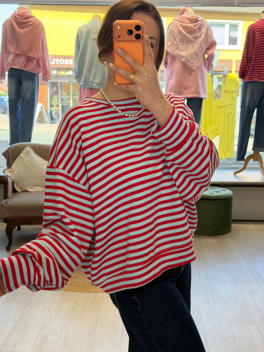 Gestreifte oversize Sweatshirt LEA