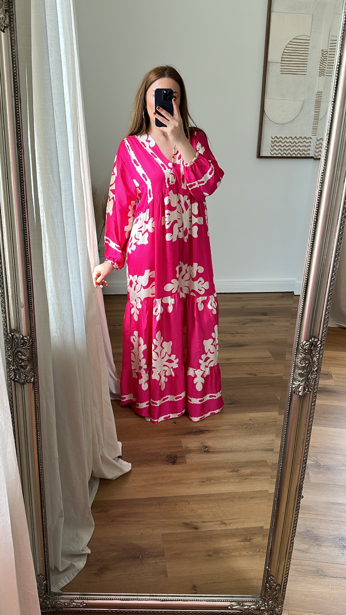 Maxikleid aus Seide viscose Mischung bellisima