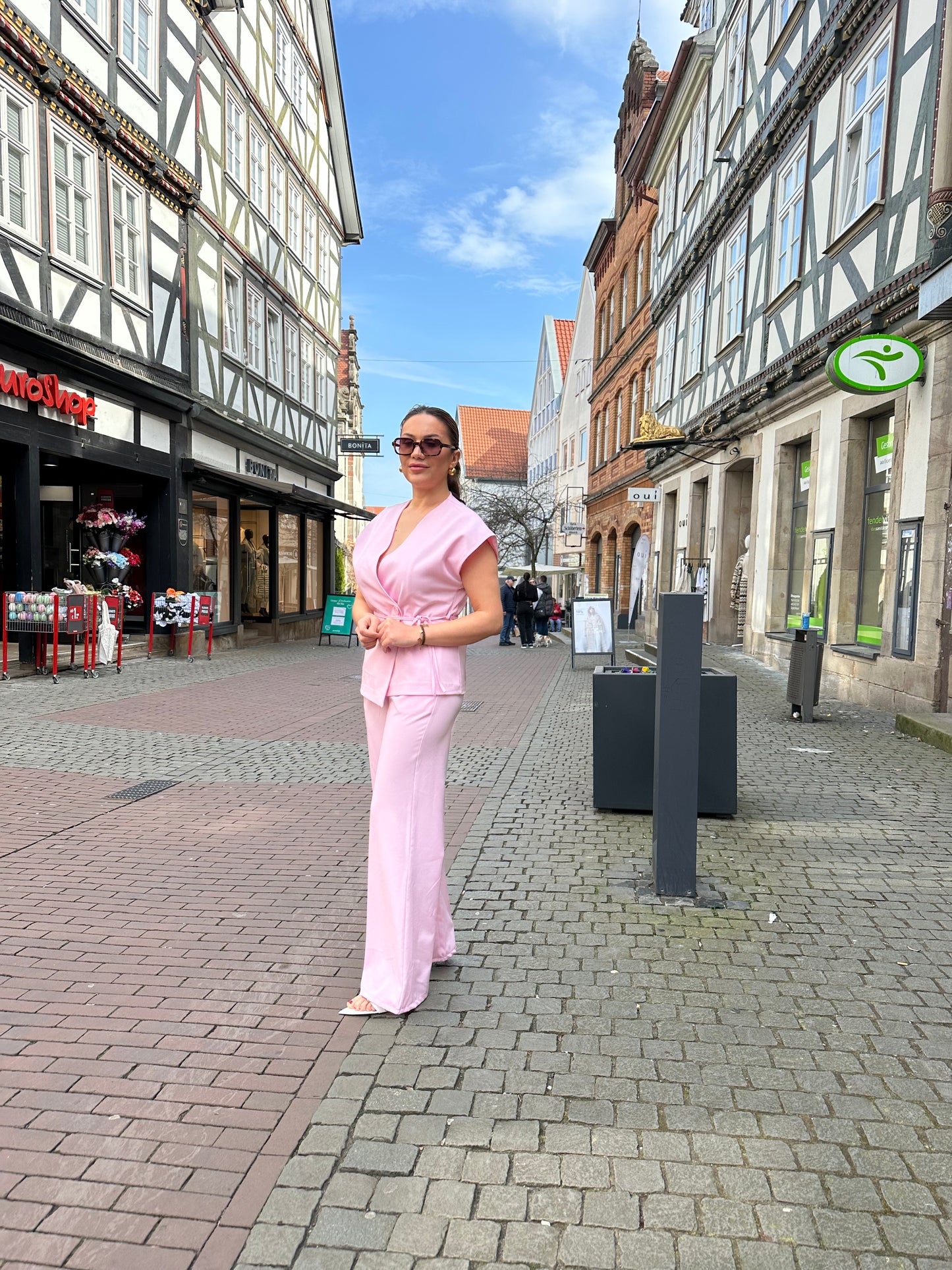 Zweiteiliges elegantes Set – Stil & Komfort in Rosa