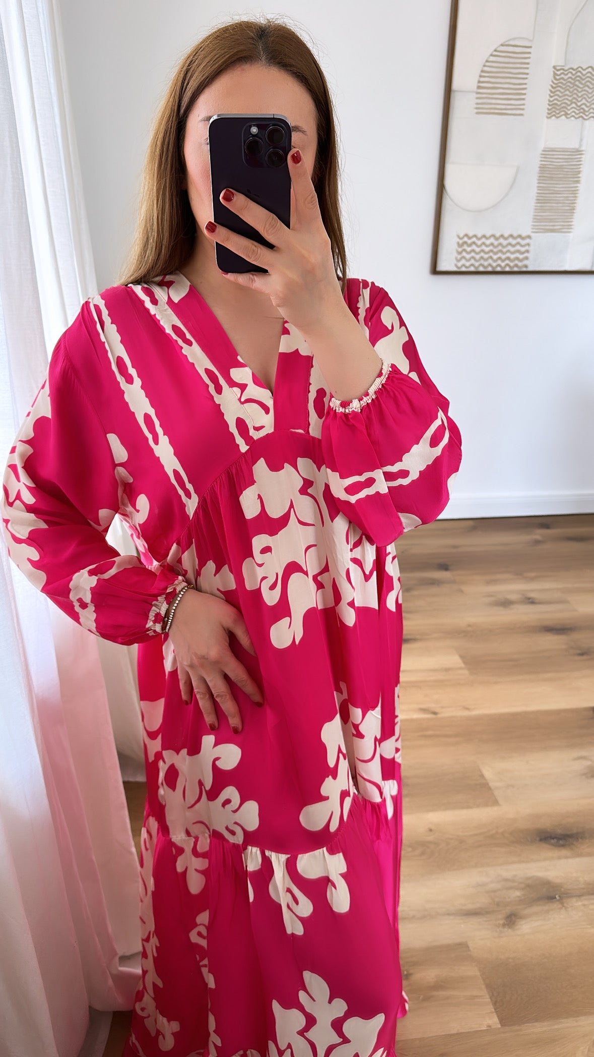 Maxikleid aus Seide viscose Mischung bellisima