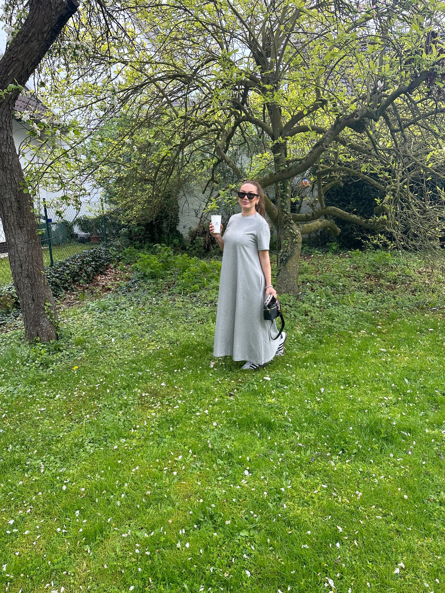 T-shirt maxikleid aus Baumwolle