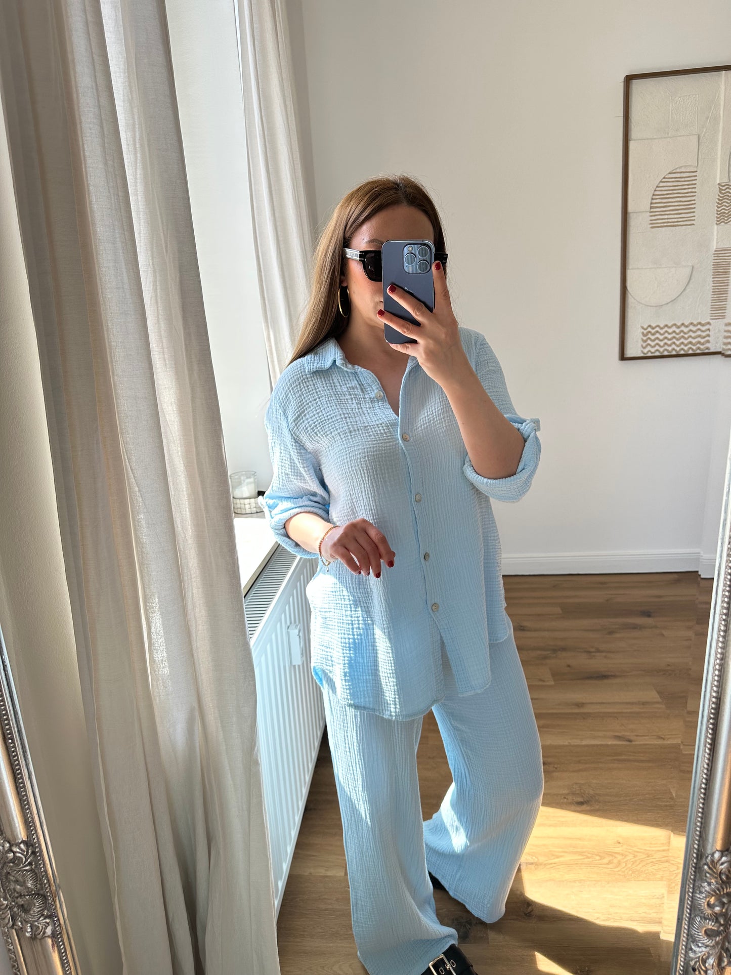 Musselin Set Clara Blau