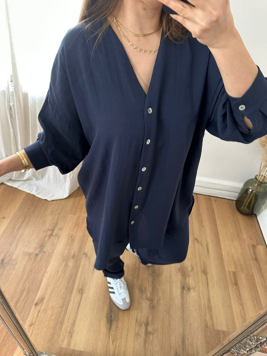 Viskose-Set 2tlg - Dunkleblau