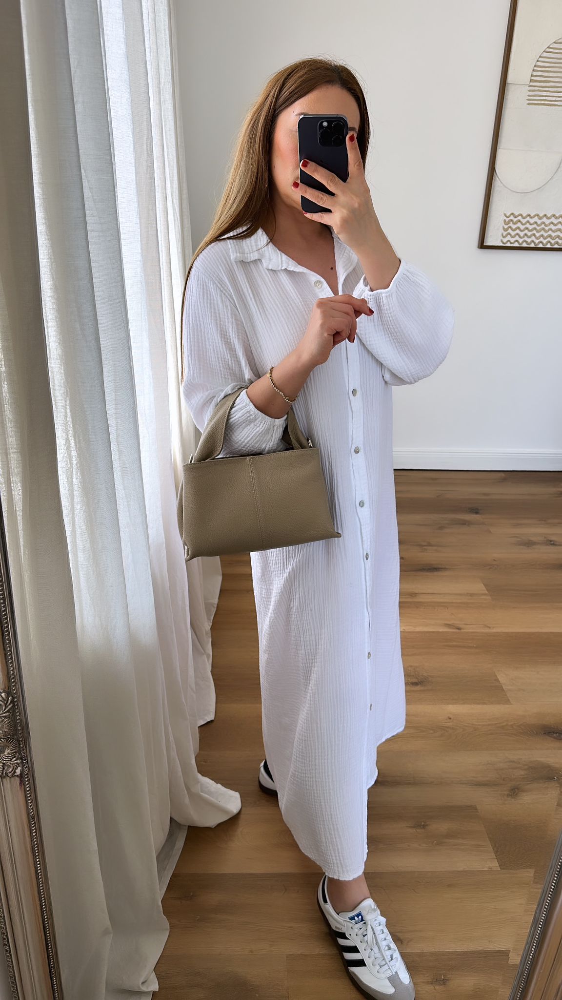 Musselin Hemdkleid (weiß)