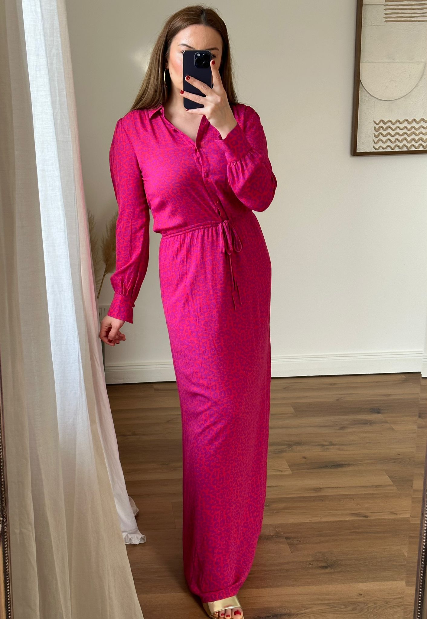 Pinkes Kleid mit Leopardenmuster
