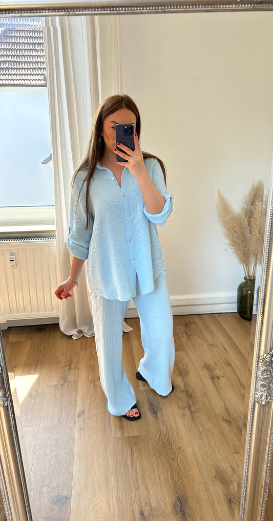Musselin Set Clara Blau