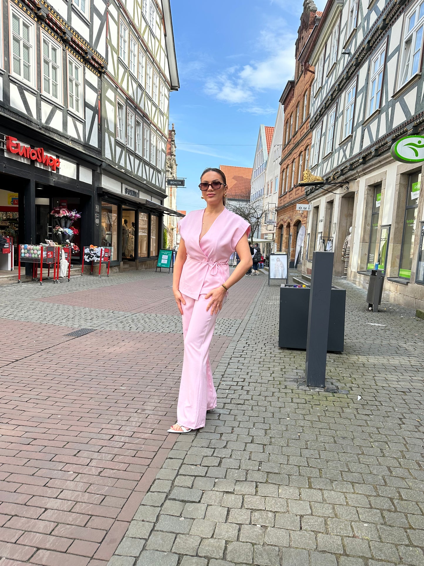 Zweiteiliges elegantes Set – Stil & Komfort in Rosa