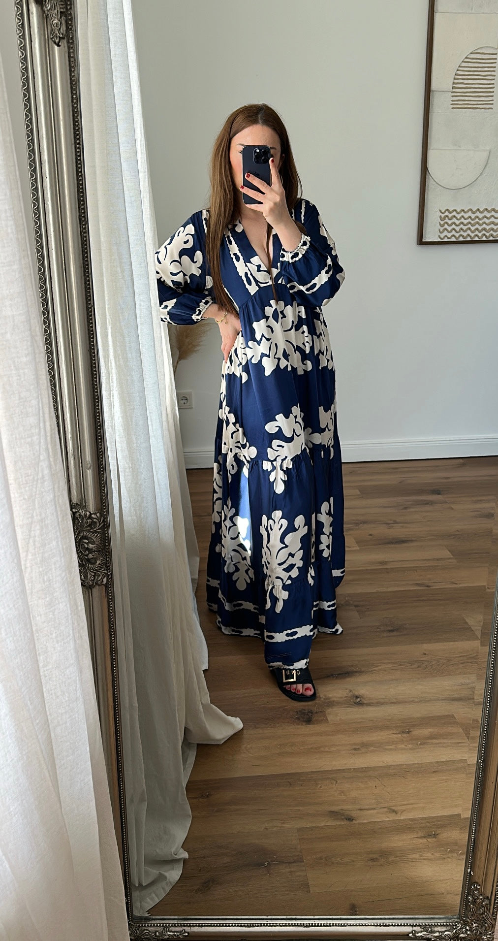 Maxikleid aus Seide viscose Mischung Lavinya