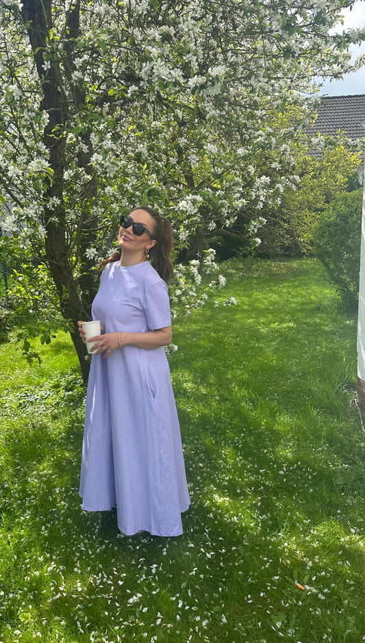 T-shirt maxikleid aus Baumwolle