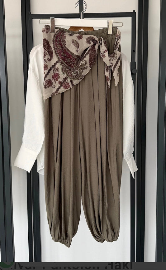 Haremhose mit seitlichem  Bindetuch LEYLA