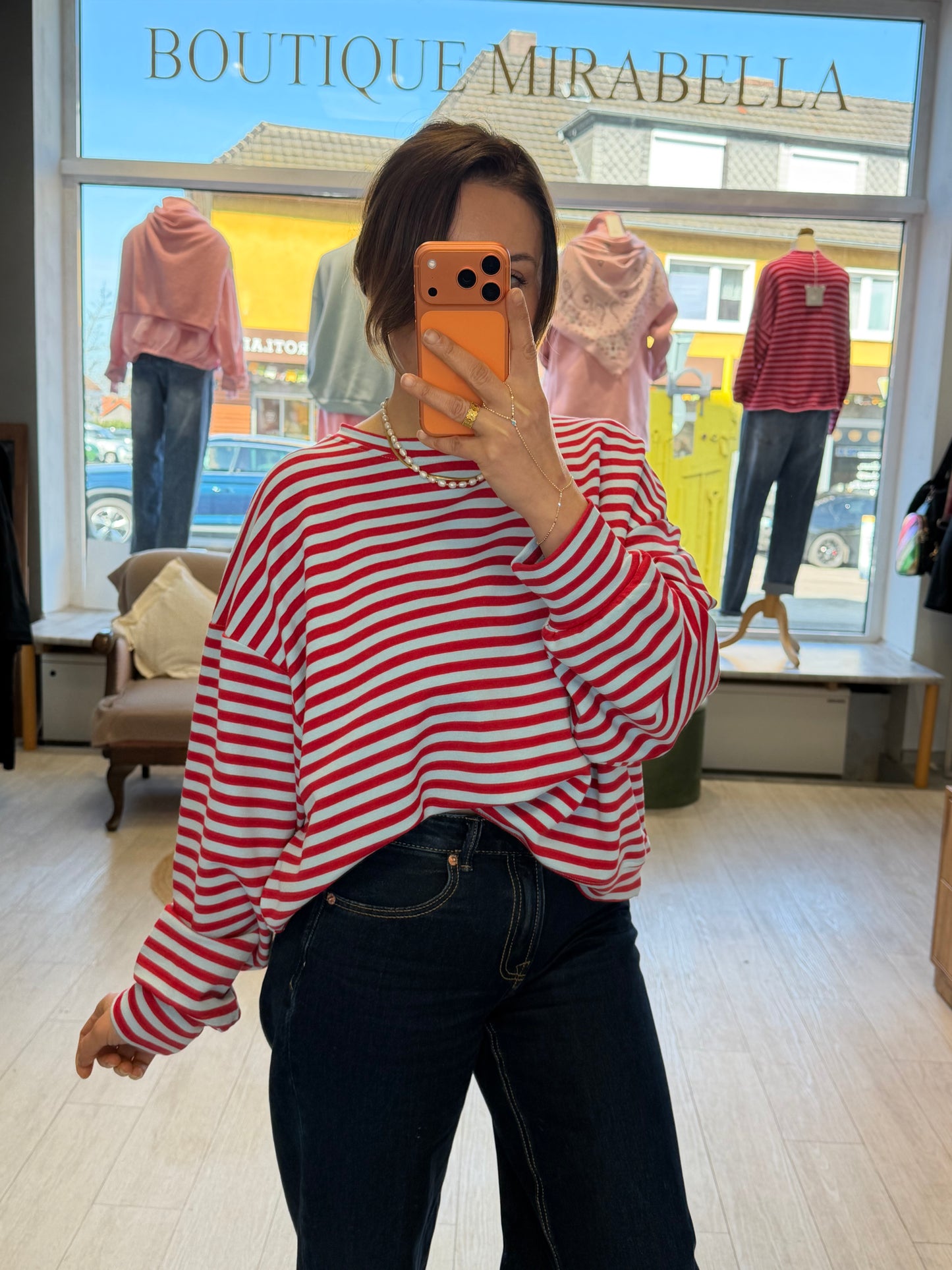 Gestreifte oversize Sweatshirt LEA