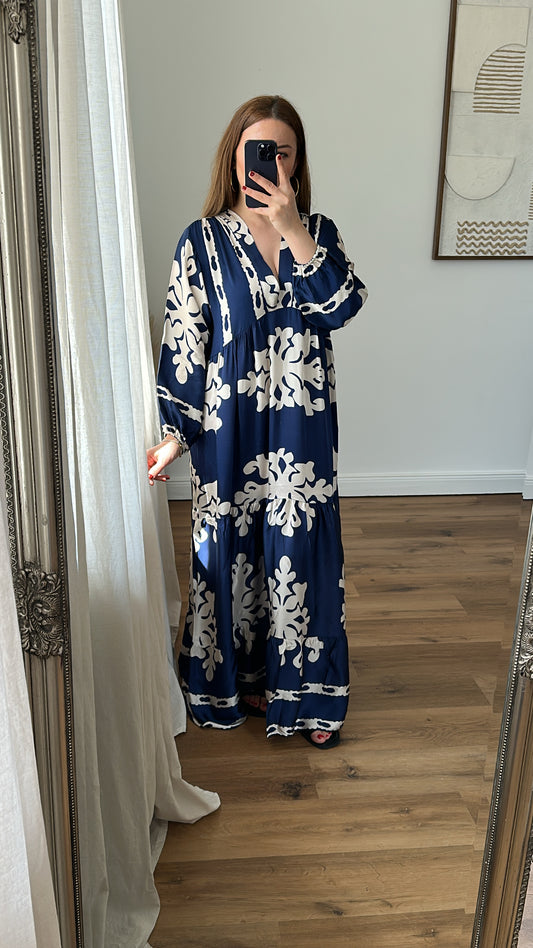 Maxikleid aus Seide viscose Mischung Lavinya