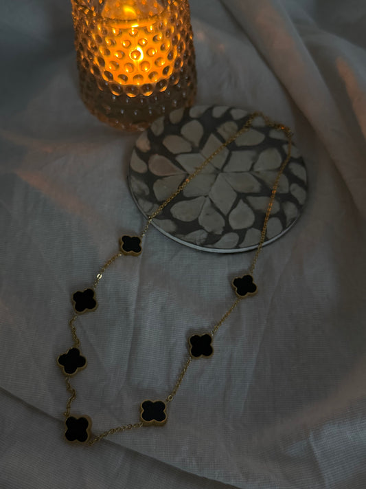 Edelstahl Kleeblätter Kette