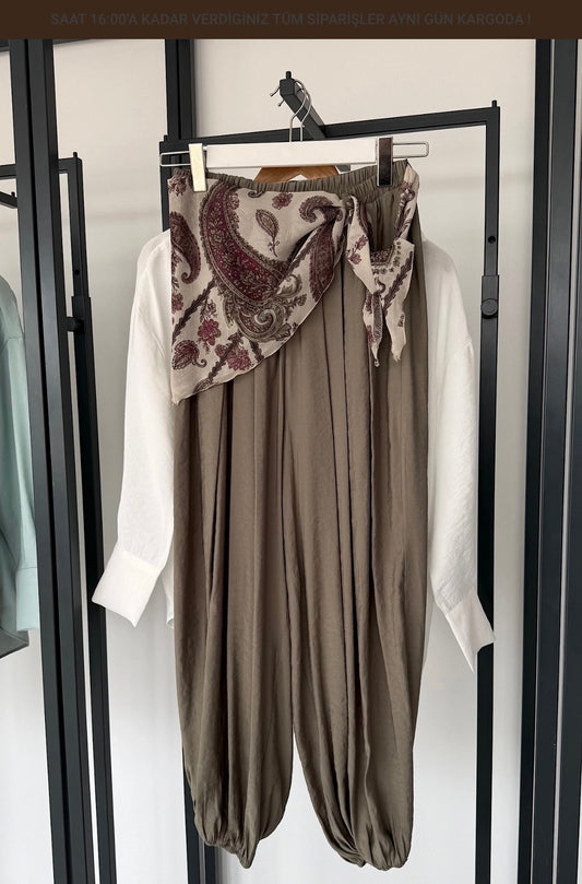 Haremhose mit seitlichem  Bindetuch LEYLA