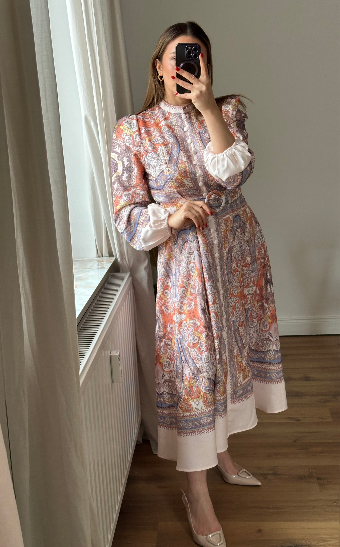Viskosekleid mit Knöpfen & Gürtel – Stilvoll & Bequem