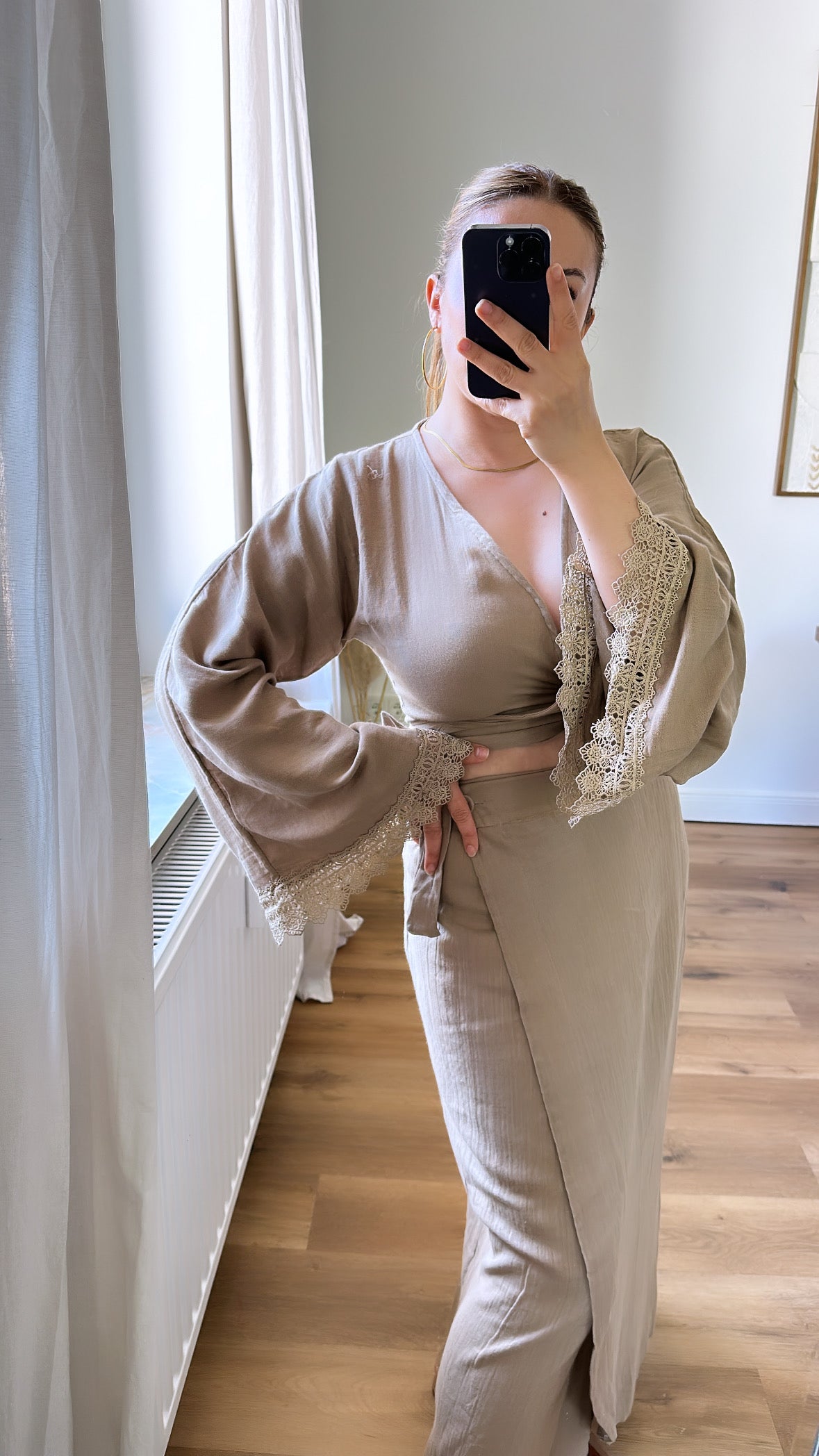 Zweiteiler Oberteil und Maxi Rock aus Baumwolle