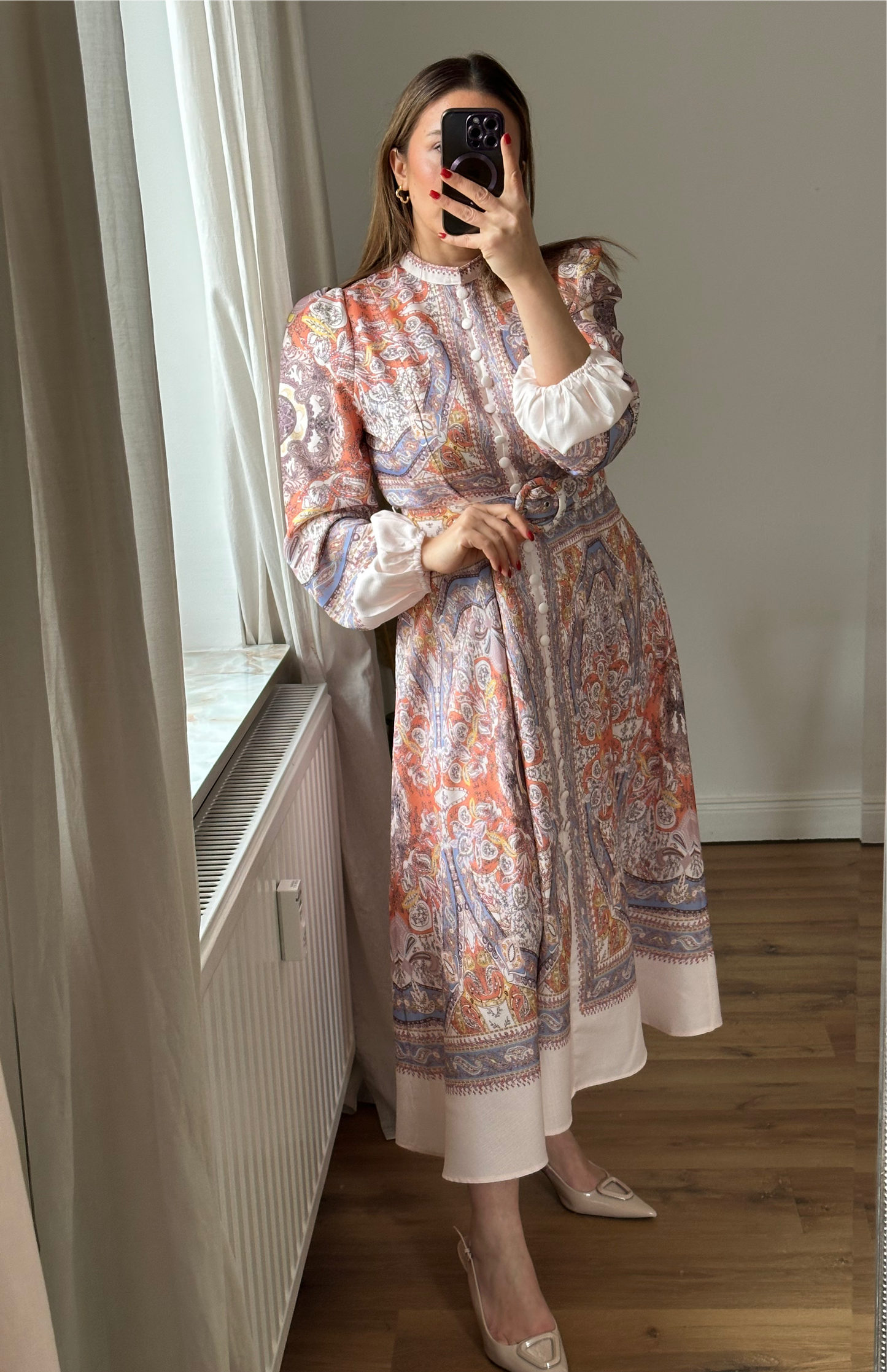 Viskosekleid mit Knöpfen & Gürtel – Stilvoll & Bequem