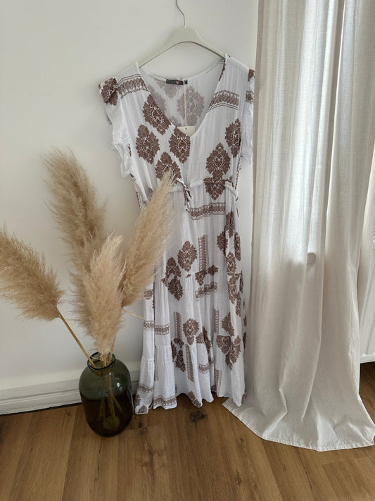 Gemustertes Baumwolle Sommer Kleid DALYA